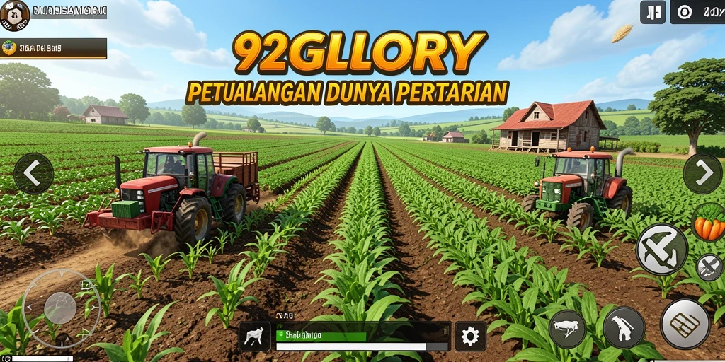 Screenshot gameplay 92GLORY menampilkan aktivitas bertani yang seru dan interaktif.