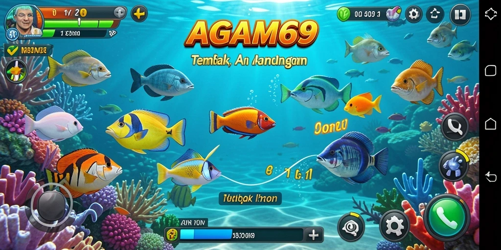 Tangkapan layar permainan AGAM69 menampilkan aksi menembak ikan yang mendebarkan.
