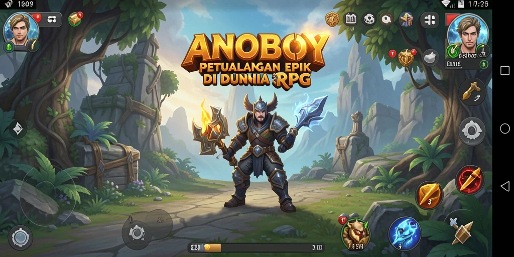 Tampilan gameplay RPG ANOBOY dengan aksi mendebarkan.