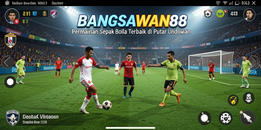 Tampilan gameplay BANGSAWAN88 yang mendebarkan dengan aksi sepak bola nyata.