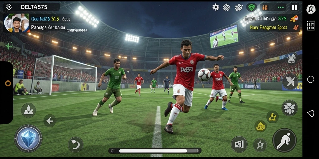 Gameplay singkat DELTA575 di arena olahraga.