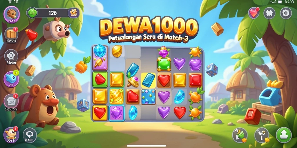 Tampilan gameplay DEWA1000 yang penuh warna dan menarik.
