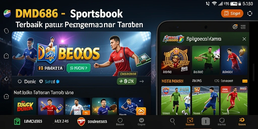 Tampilan utama DMD686 menunjukkan fitur Sportsbook inovatif.