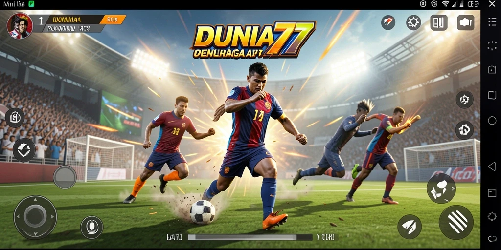 Tampilan gameplay menarik dari DUNIA77 saat pertandingan olahraga.