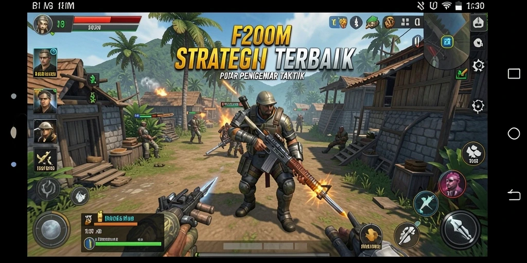 Tampilan gameplay F200M yang menegangkan dan penuh strategi.