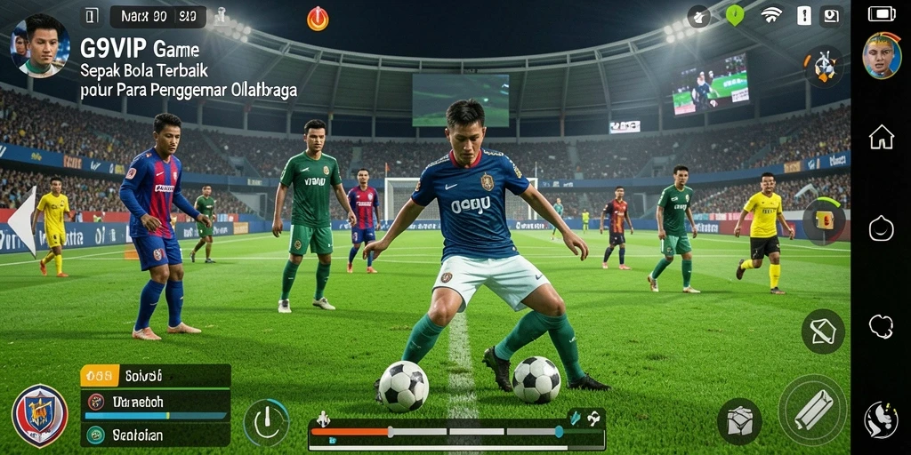 Tampilan menarik dari gameplay G9VIP yang penuh aksi sepak bola.