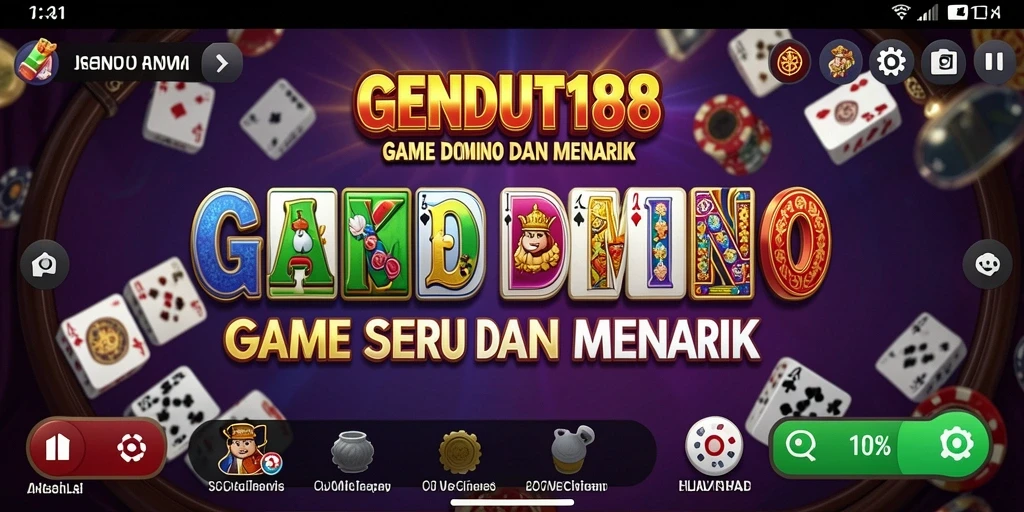 Screenshot gameplay GENDUT188 dengan suasana permainan Domino yang seru.