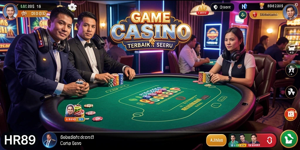 Tampilan permainan Live Casino yang menarik dengan dealer langsung.