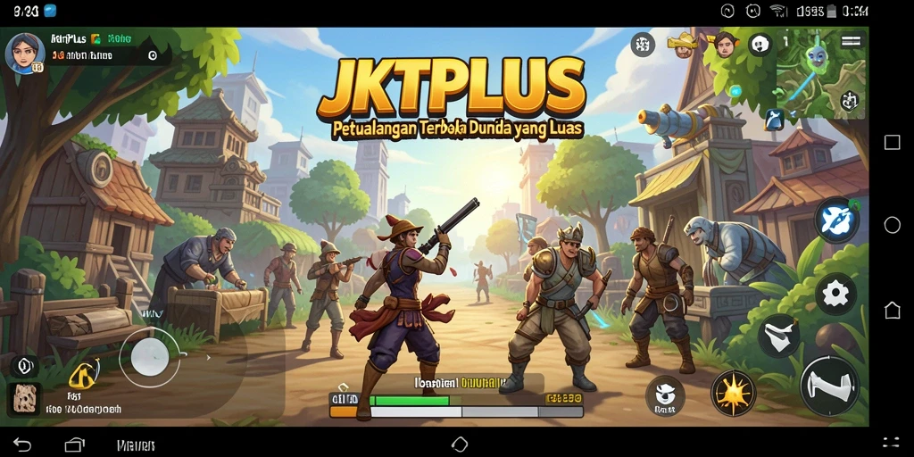 Gameplay JKTPLUS menampilkan penjelajahan dunia yang menakjubkan dan interaksi sosial.