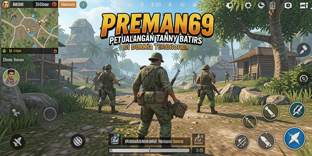 Tampilan gameplay mendebarkan di dunia terbuka PREMAN69.