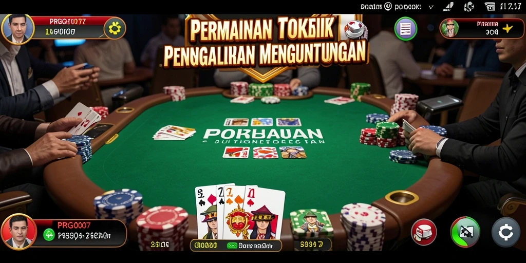 Tampilan gameplay Poker menarik di PRG007 dengan efek grafik memukau.