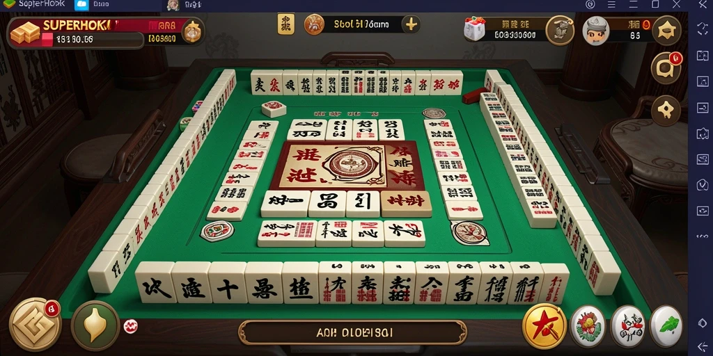 Tampilan gameplay Mahjong di SUPERHOKI yang menarik dan interaktif.
