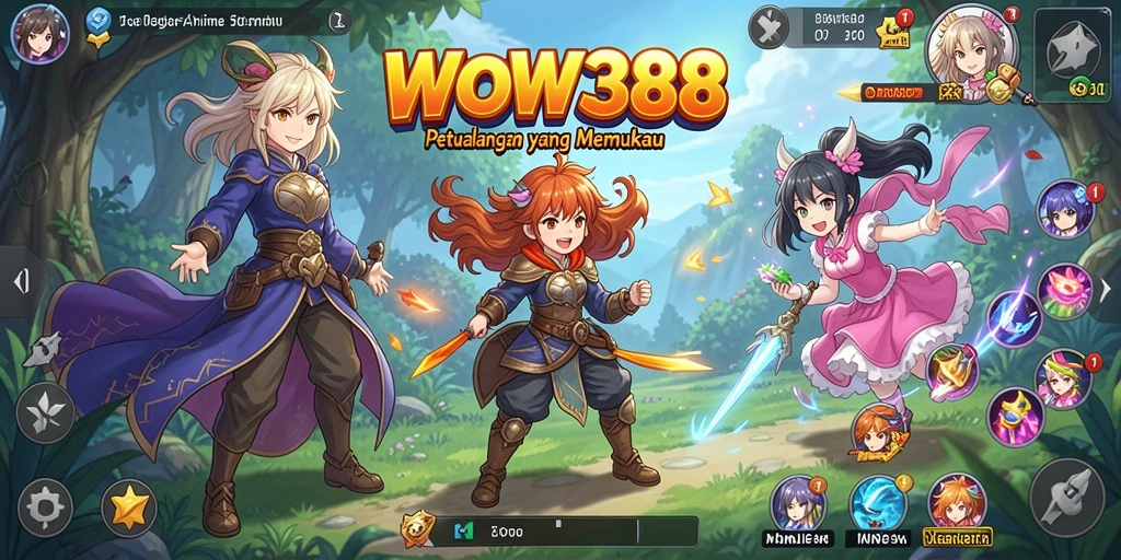 Tampilkan gameplay WOW388 yang seru dan penuh warna.